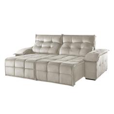 Sofá 4 Lugares Retrátil e Reclinável Martins M-122 Veludo - Martins Es