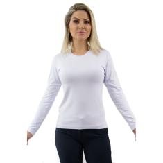 Baby Look feminina viscocrepe manga longa-Feminino