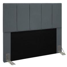 Cabeceira Cama Box Casal King 193cm Pérola D10 Suede Cinza