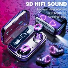 Fones ouvido Bluetooth IPX4 TWS 5.1 Display LED HiFi Estéreo - WCAN