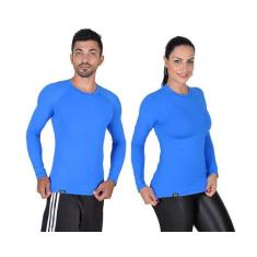 Camiseta Less Now Azul Tam. P  Com Proteção Solar 50 Uva/Uvb