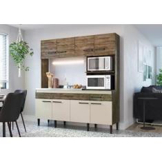 Cozinha Compacta 8 Portas 1 Gaveta 2 Nichos Luisa Irm Móveis Itaúba/off White