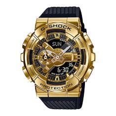 Casio Relógio de pulso analógico digital masculino G Shock Gm Metal Face, Preto/dourado, 51.9×48.8×16.9mm, correia