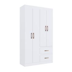 Guarda-roupa Dallas 55400 4 Portas 2 Gavetas Branco