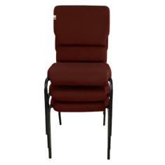 03 Cadeiras Empilhável para Igrejas Evangélicas Linha Church Vermelho