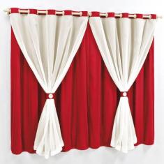Cortina 2 Mts Sala Quarto Malha com Voal Trilho Suisso Baratissima Ver