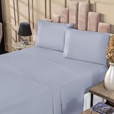 Jogo De Lençol Porcelana 300 Fios Ponto Palito King 4 Peças - Vitor Bo