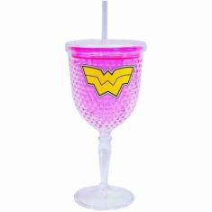 Copo Taça Mulher Maravilha 300ml Gel Isolante Com Canudo DC Comics - T