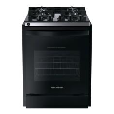 Fogão Brastemp 4 Bocas De Embutir Preto Com Mesa De Vidro E Dupla Chama - Byo4xae Bivolt