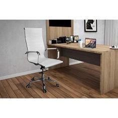 Cadeira De Escritório Esteirinha Giratória Com Relax - Branca