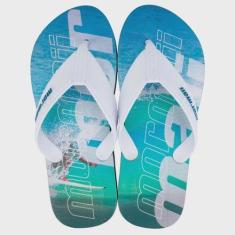 Chinelo Masculino Mormaii Tropical 11936, 37/38, Branco, Verde, Azul
