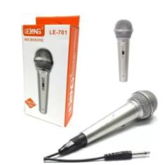 Microfone Prata Com Fio Profissional Dinamico Le 701 - A.R Variedades 