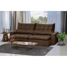 Sofá Ceará Modular 5 Lugares 2.50 MT Retrátil e Reclinável Veludo Sofa