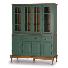 Armário de Cozinha com Cristaleira de Vidro e Madeira Hannover com 8 P