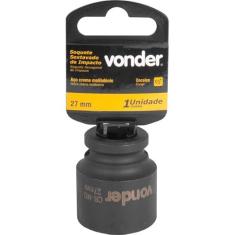 Soquete Sextavado de Impacto Encaixe 1/2" 27mm Aço Cromo - Vonder