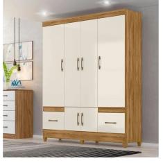 Guarda Roupa Casal 6 Portas 2 Gavetas Ms912 Moval - Freijó / Off White