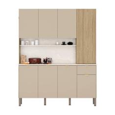 Armario De Cozinha Compacta 8 Portas 1 Gaveta Slow Freijó vanilla Riscatto Freijó