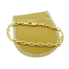 Pulseira Masculina 20Cm 4Mm Largura Folheada Ouro Pl467