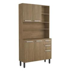 Cozinha Compacta 5 Portas 2 Gavetas Samba Bertolini, Carvalho