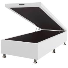 Base Box Baú Solteirão Corino 40x108x188 Framar Cor Branco