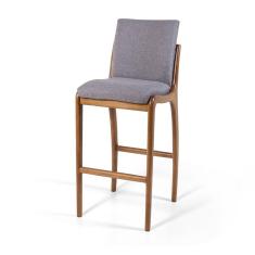 Banqueta Alta Estofada Garbo em Madeira Maciça