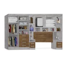 Dormitório Georgia JA Avelã / Jequitibá Para Cama Box 1,58M Queen