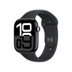 Apple Watch Series 10 MWWE3LW/A Caixa Alumínio 42mm Preto Brilhante - Esportiva Preto S/M