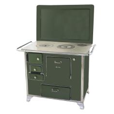 Fogão A Lenha Tradicional 02 Venâncio Gabinete Com Tampa Verde 2gdtvd