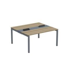 Mesa Plataforma Dupla com Pé de Aço para Coworking 150X140/2P PDC15/14/2P Noce Naturalle/Grafito