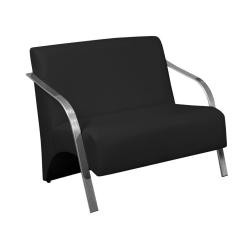 Poltrona Vênus 2 Lugar Braço Alumínio D Salla Tecido Sintético Corino