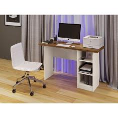 Escrivaninha com 3 Prateleiras Nevada Canela / Off White