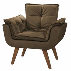 Poltrona opala suede marrom