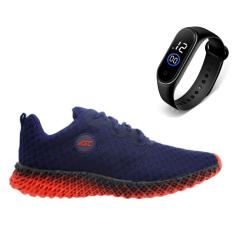 Tênis Feminino Esporte Asc Caminhada Academia Musculação Leve Conforto + Relógio Digital-Feminino