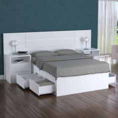 Cama De Casal Turca Com 4 Gavetas 2224  Branco