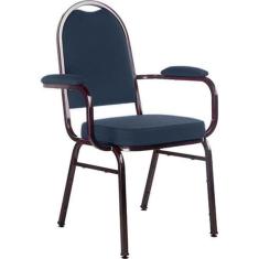 Cadeira Com Braços Para Auditórios Linha Hotel Azul