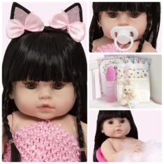 Boneca Reborn Barata Bailarina Coelhinha Morena Acessórios - Cegonha R