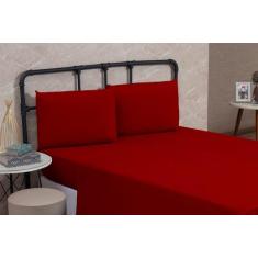 Jogo de Lençol Cama Queen 04 peças 30CM Altura Liso Cama Box Poliéster