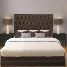 Cabeceira Casal 1,60m Paris Suede Marrom Dal Poz Estofados