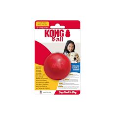 KONG Bola com furo – Brinquedo durável para treinamento, brincadeiras interativas e muito mais – Bola de borracha natural KONG clássica – vermelha – para cães pequenos