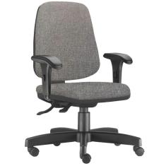 Cadeira Giratória Job Diretor Executiva Linho Cinza Escuro