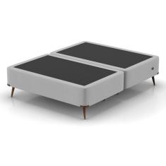 Base Box Queen 158X198X45Cm Usb Dupla Montreal Cinza