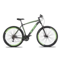 Bicicleta Aro 29 KSW XLT 21v Shimano Tourney Preto com Verde 19