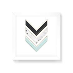 Arte Maníacos Quadro Decorativo Setas Para Baixo Rosa - 50x50cm (Moldura em laca branca)