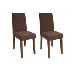 Cadeira Cimol Milena (2 Unidades)-Madeira Savana/Chocolate