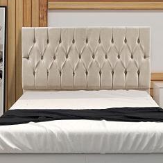 Cabeceira Solteiro 0,90m Madrid Suede Bege Dal Poz Estofados