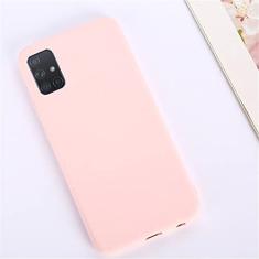 Capa de silicone de cor sólida Candy para Samsung Galaxy A51 A71 A81 A91 A01 A11 A21 A21 A70E A41 A31 A21S M51 M31 5G A30 A50 A70 Capa, rosa claro, A11