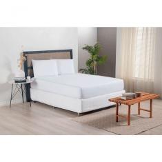 Jogo De Lençol Versatile Ponto Palito Simples 3 Peças Casal Micropercal branco