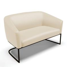 Sofá Namoradeira 2 Lugares Base Industrial Preto Stella Corino D03 - D'rossi Cor Bege