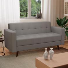 Sofá Vitrola 3 lugares Suede - Montreal