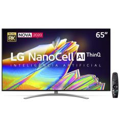 Smart TV LED 65" UHD 8K LG 65NANO96 NanoCell, IPS, Bluetooth, HDR, Inteligência Artificial ThinQ AI, Google Assistente, Alexa IOT, Smart Magic - 2020